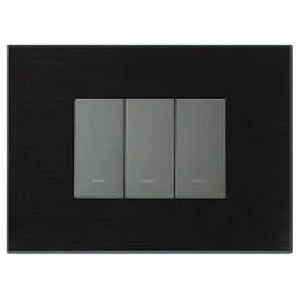 L&T Englaze Metal(AluminIum) Cover Plate Without Grid Frame Shadow Black 1-18Module 