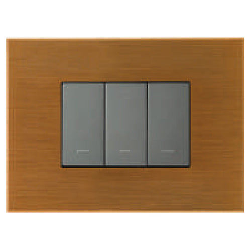 L&T Englaze Metal(AluminIum) Cover Plate Without Grid Frame Metallic Gold 1-18Module 