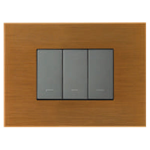 L&T Englaze Metal(AluminIum) Cover Plate Without Grid Frame Metallic Gold 1-18Module 