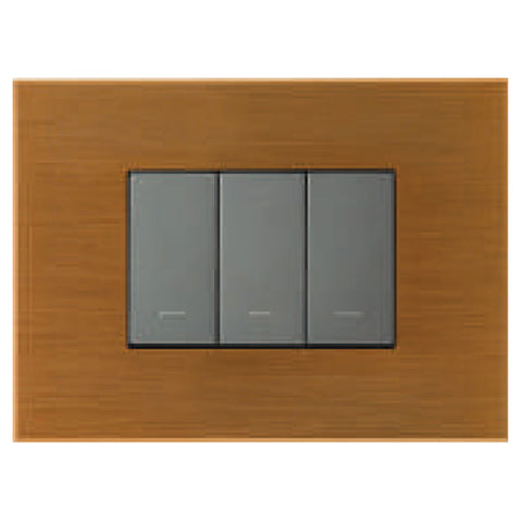 L&T Englaze Metal(AluminIum) Cover Plate Without Grid Frame Metallic Gold 1-18Module 
