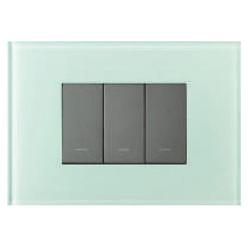 L&T Englaze Glass Cover Plate Without Grid Frame Oceanic Green 1-18Module 