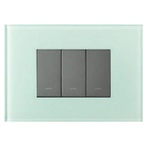 L&T Englaze Glass Cover Plate Without Grid Frame Oceanic Green 1-18Module 
