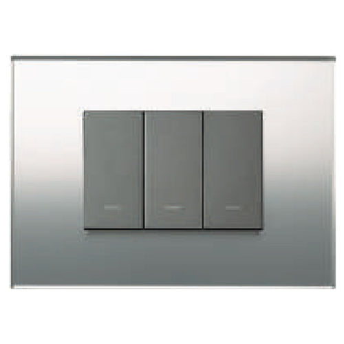 L&T Englaze Glass Cover Plate Without Grid Frame Matte Mirror 1-18Module 