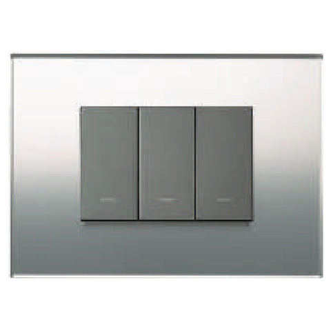 L&T Englaze Glass Cover Plate Without Grid Frame Matte Mirror 1-18Module 