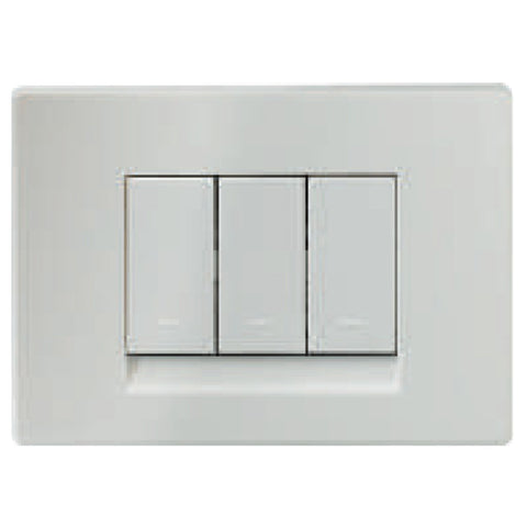 L&T Englaze Cover Plates With Grid Frame Snow White 1-18Module 