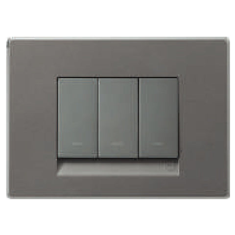 L&T Englaze Cover Plates With Grid Frame Mountain Grey 1-18Module 