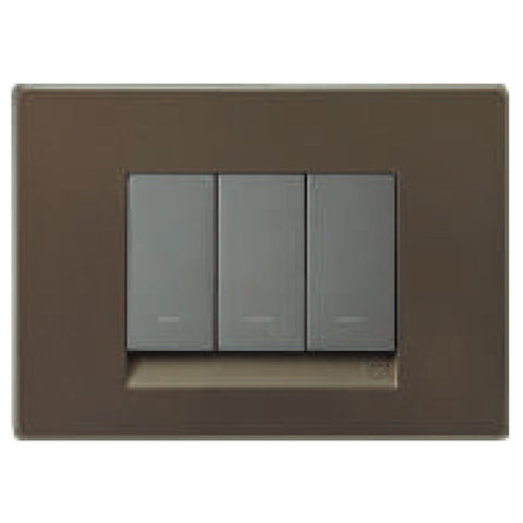 L&T Englaze Cover Plates With Grid Frame Champagne Gold 1-18Module 