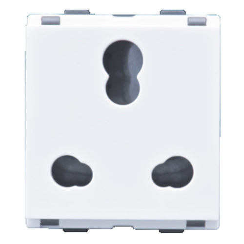 L&T Entice Socket 6A/16A 3Pin Combined With ISI 2M White CB91302CW16 