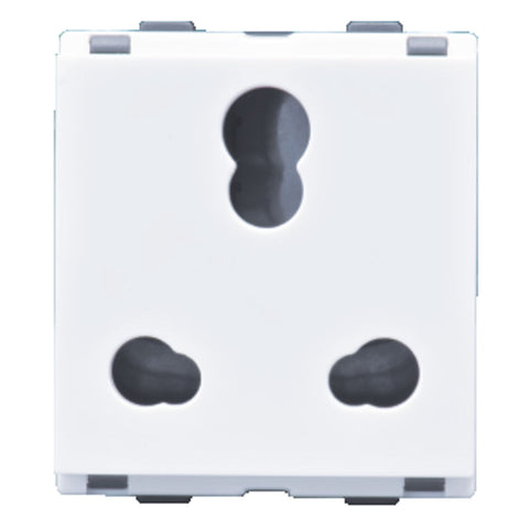 L&T Entice Socket 6A/16A 3Pin Combined With ISI 2M White CB91302CW16 
