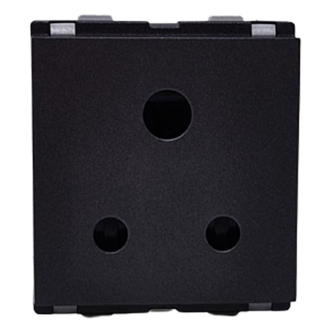 L&T Entice Socket 6A 3Pin With ISI 2M Charcoal Grey CB91602CG06 