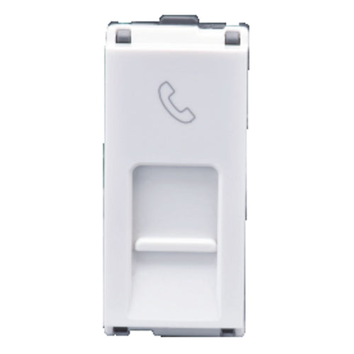 L&T Entice RJ 11 Socket With Shutter 1M White CB91101TW11 