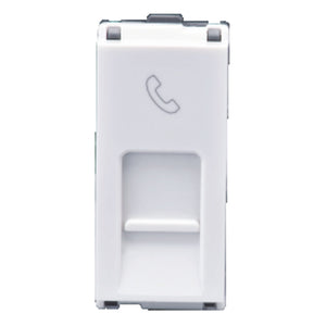 L&T Entice RJ 11 Socket With Shutter 1M White CB91101TW11 