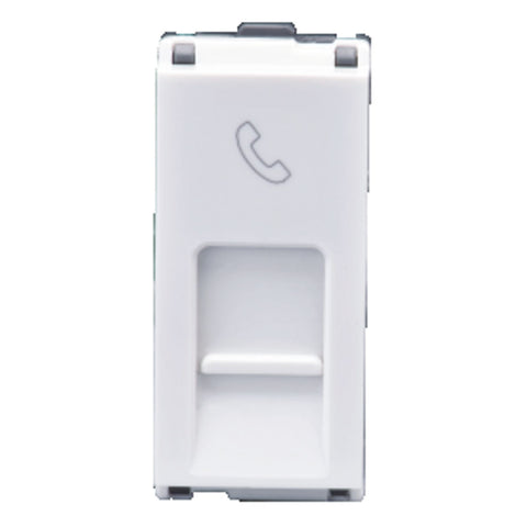 L&T Entice RJ 11 Socket With Shutter 1M White CB91101TW11 