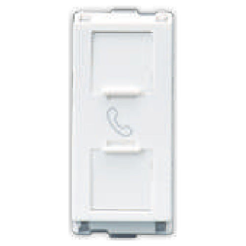 L&T Entice Twin RJ 11 Socket With Shutter 1M White CB91201TW11 
