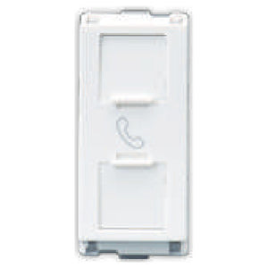 L&T Entice Twin RJ 11 Socket With Shutter 1M White CB91201TW11 