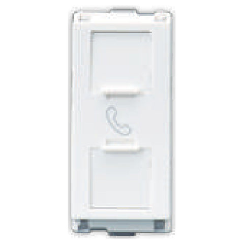 L&T Entice Twin RJ 11 Socket With Shutter 1M White CB91201TW11 