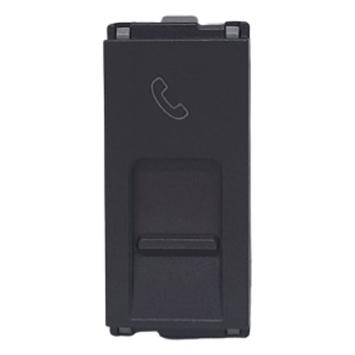 L&T Entice RJ 11 Socket With Shutter 1M Charcoal Grey CB91101TG11 