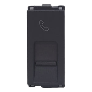 L&T Entice RJ 11 Socket With Shutter 1M Charcoal Grey CB91101TG11 