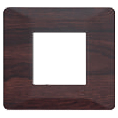 L&T Entice Cover Plate Without Grid Frame Wooden Finishes Dark Chocolate Wood 1-18Module 