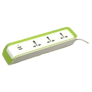 L&T Oris Spike Guard With Twin USB Charger And Resettable Fuse 3-Way OA05W06 