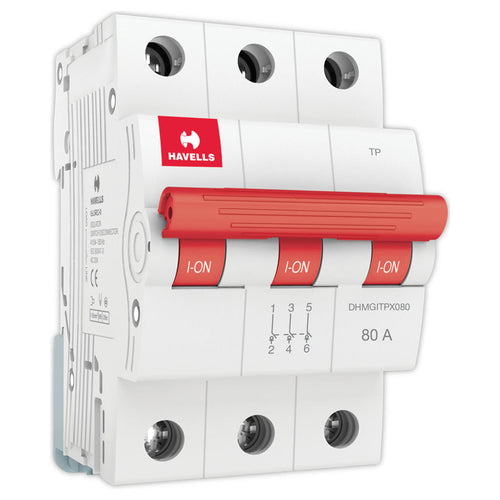 Havells MCB Isolator With Switching Device Three Pole 80A DHMGITPX080 