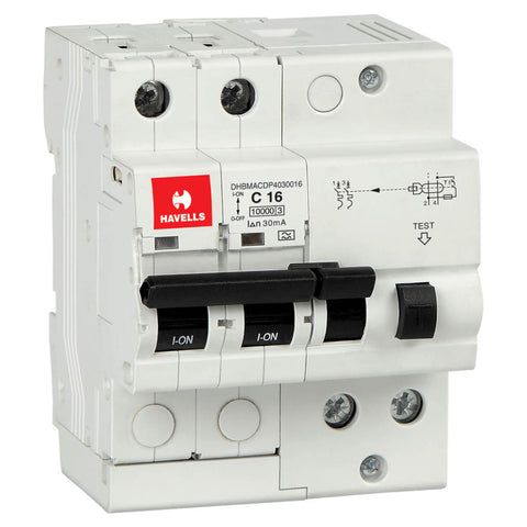 Havells SPN RCBO Two Pole 16A 16A DHBMACDP4030016 