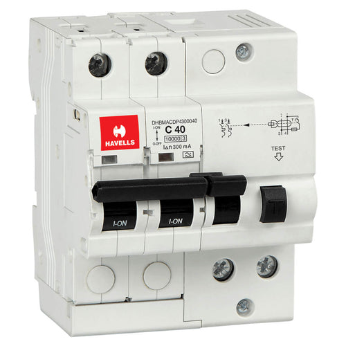 Havells SPN RCBO Two Pole 300 mA 40A DHBMACDP4300040 