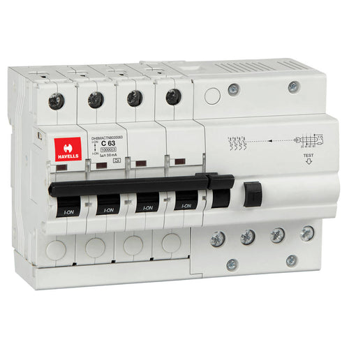 Havells TPN RCBO Four Pole 30 mA 63A DHBMACTN8030063 