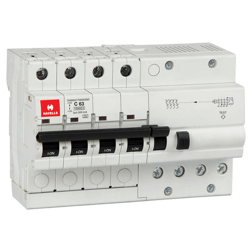 Havells TPN RCBO Four Pole 300 mA 63A DHBMACTN8300063 