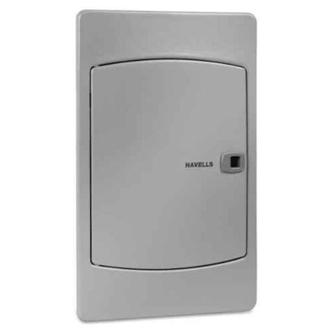 Havells QVE Plus TPN Distribution Board Double Door 8 Way Mineral Grey DHDMTHODDW08 
