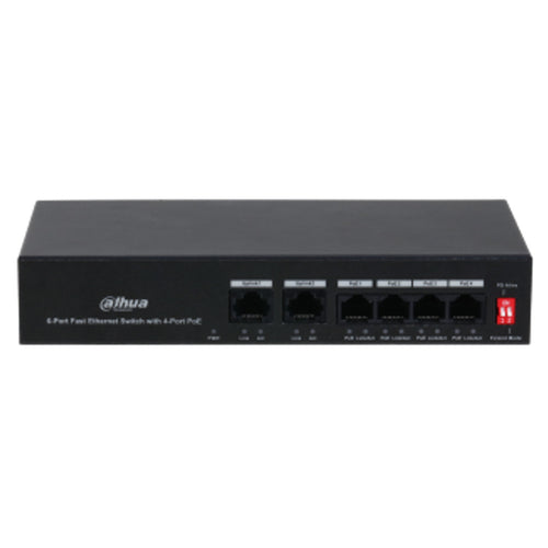 Dahua 6-Port Fast Ethernet Switch With 4-Port PoE DH-PFS3006-4ET-36 
