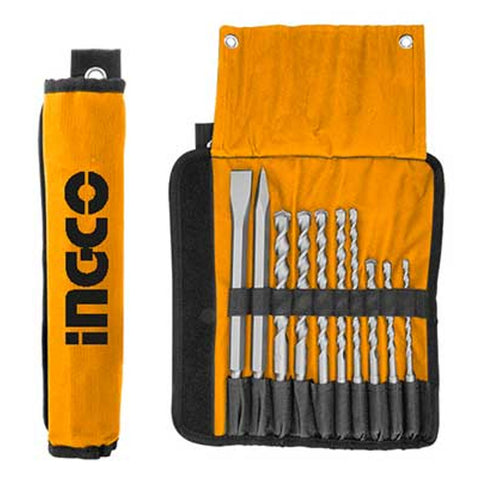 Ingco Hammer Drill Bits And Chisels Set 10Pcs AKD2101 