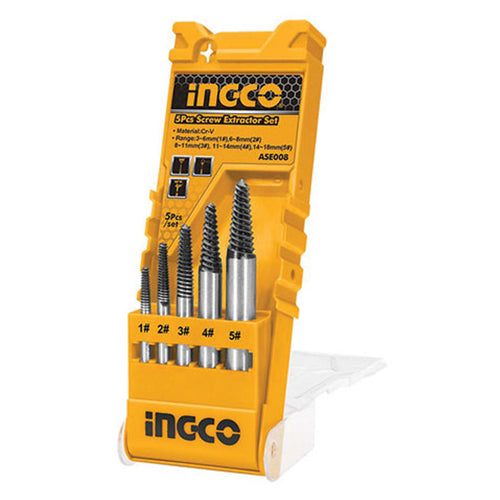 Ingco Screw Extractor Set Cr-V 5Pcs ASE008 