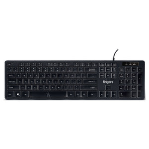 Fingers Magnifico MoonLit Wired USB Keyboard Black 
