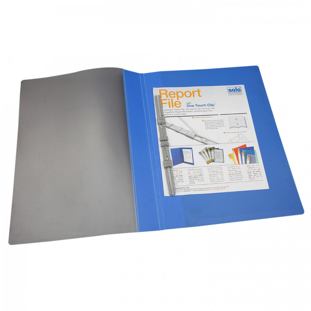Solo Report File With Transparent Top Blue A4 RF102