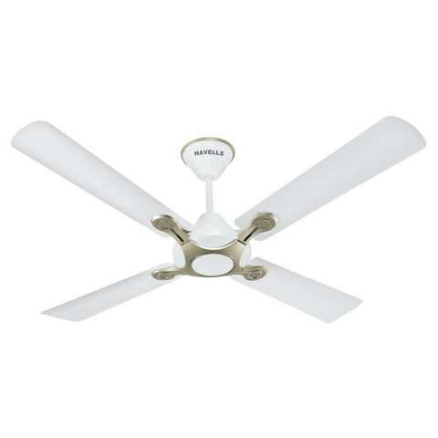 Havells Leganza 4 Blade Decorative Ceiling Fan 1200mm Pearl White Silver 