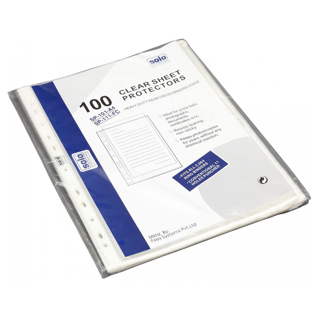 Solo Sheet Protector 11 Hole 70 Microns Clear A4 SP101