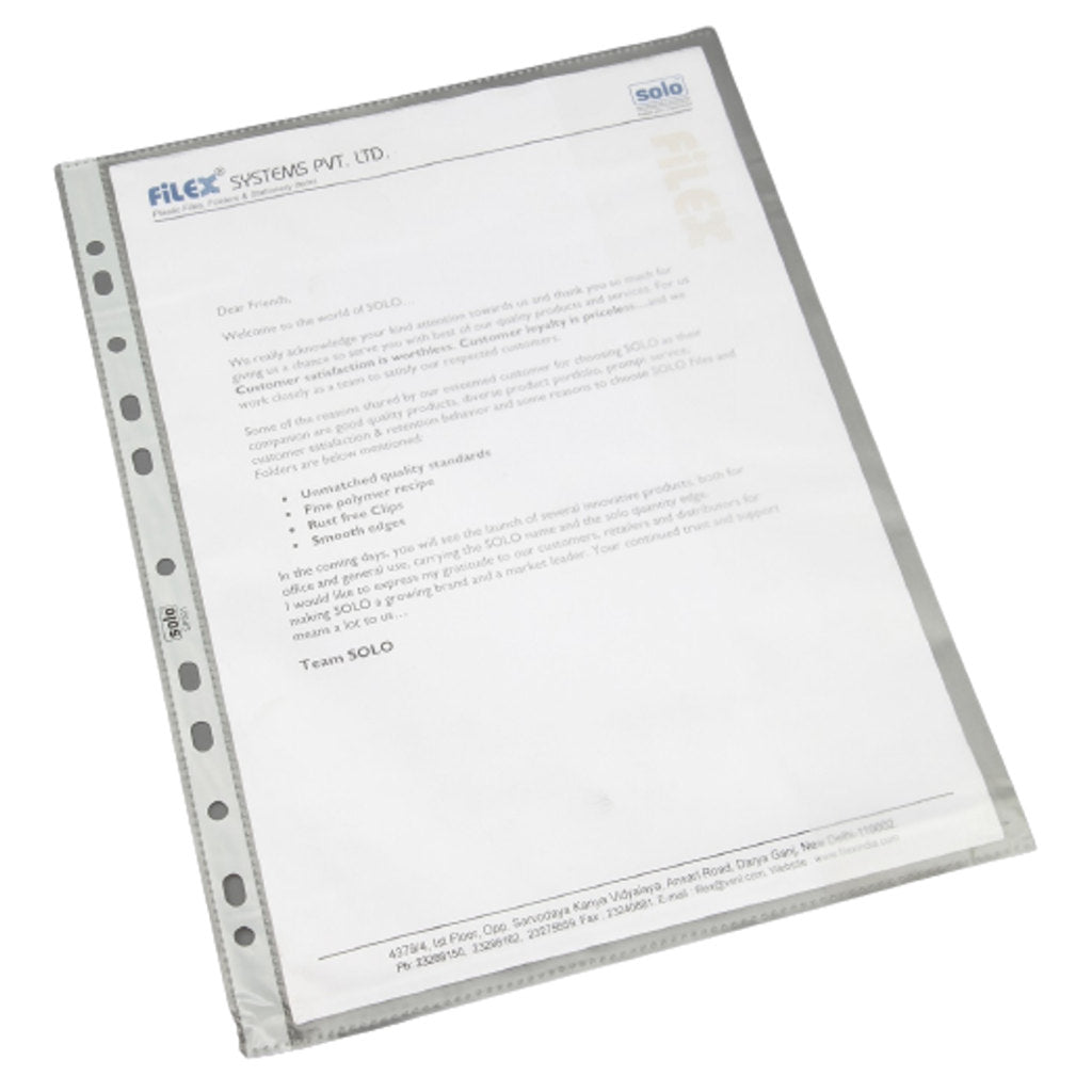 Solo Sheet Protector With Easyload Clear A4 SP501