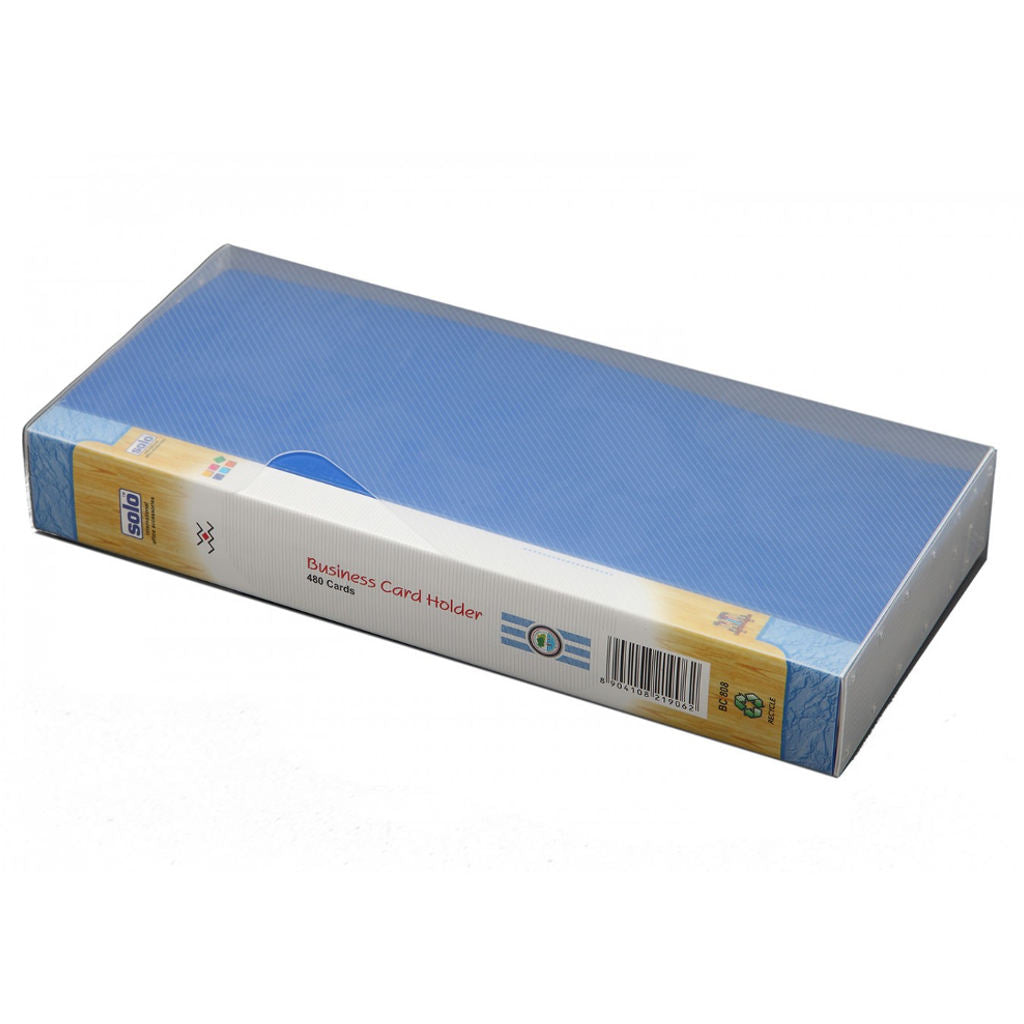 Solo Business Card Holder With Case 1x480 Cards Blue BC808