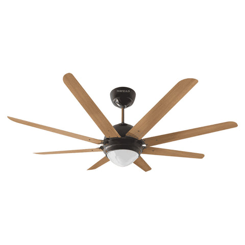 Havells Octet Ceiling Fan With Under Light 1320mm 8 Blades Walnut Black Nickel 