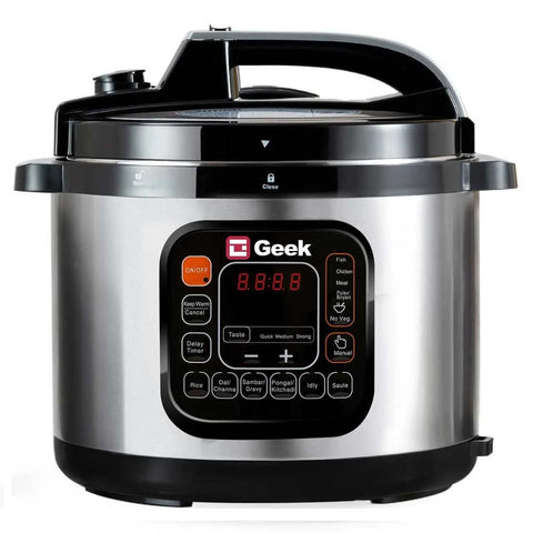 Geek Robocook Zeta Electric Pressure Cooker With Stainless Steel Pot 5 Litre Black 