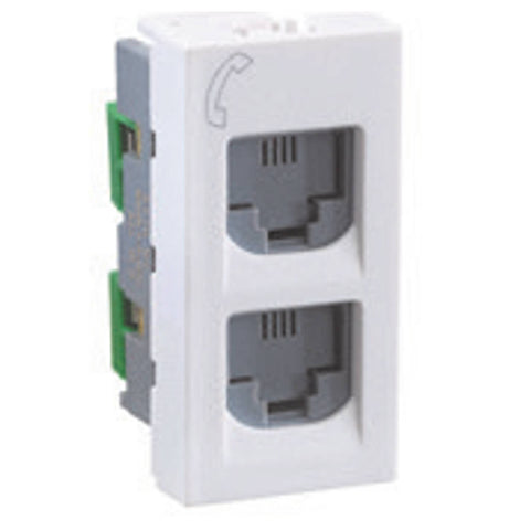 Legrand Lyncus Telephone Socket Double RJ11 1 M White 6772 63
