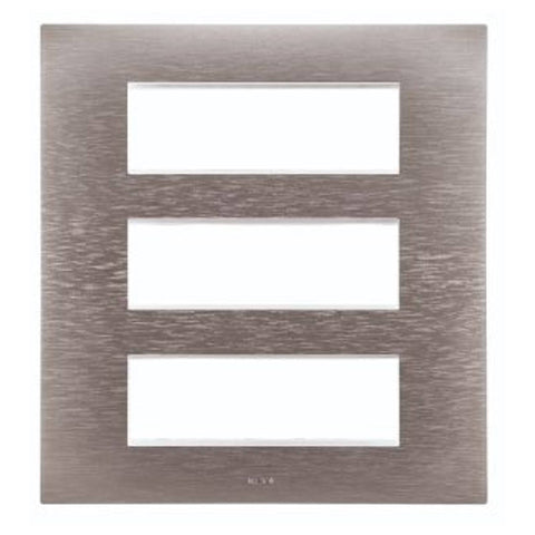 Legrand Lyncus Plate With Frame 18M Brushed Silver 6775 58 