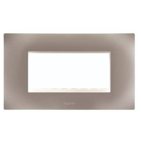 Legrand Lyncus Plate With Frame 4M Matt Silver 6776 04 