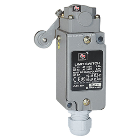 BCH Heavy Duty Limit Switch With Roller Lever Screw Terminal 1NO+1NC 