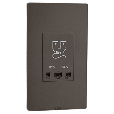 Legrand Myrius Nextgen Shaver Socket Monoblock With Plate 4M Charcoal Grey 6794 59 