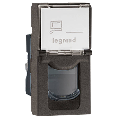 Legrand Myrius Nextgen RJ45 UTP Cat 5 Tooless With Shutter 1M Charcoal Grey 6794 64 