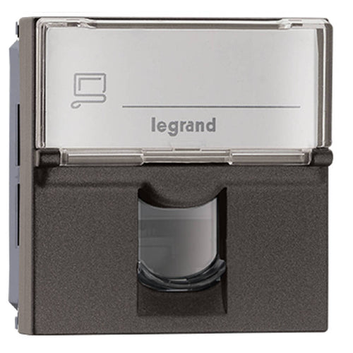 Legrand Myrius Nextgen RJ45 UTP Cat 6 Tooless With Shutter 2M Charcoal Grey 6794 66 