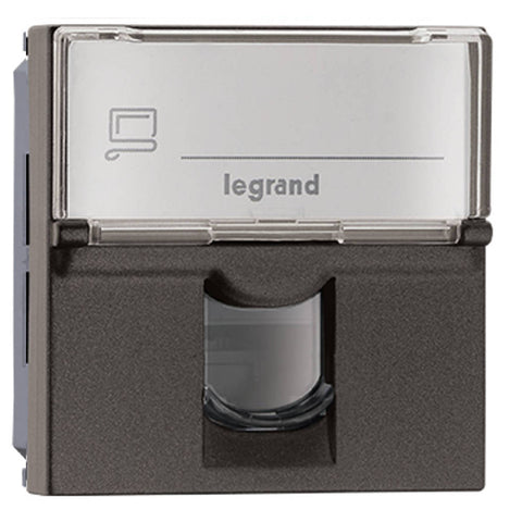Legrand Myrius Nextgen RJ45 UTP Cat 6 Tooless With Shutter 2M Charcoal Grey 6794 66 