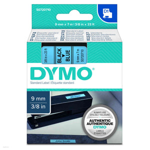 Dymo S0720710 D1 Label Tape Black on Blue 9mm X 7m 40916 